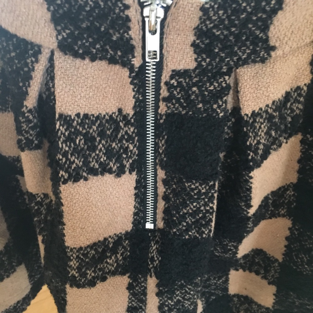 Tweed Checkered Mini Skirt - High-waisted
